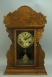Welsh Admiral Dewey & Olympia Oak Kitchen - Shelf Clock, Ca. 1900