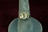 10k Gold Ring w/ 3 Faceted Yellow Stones, Sz. 8.5, 2.8 Grams