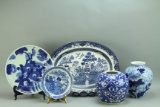 Assorted Blue & White Pottery Items