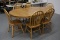 Oak Finished Wood Table & Chairs w/ Pad