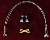 Assorted Gold Jewelry: 14k Earrings, 14k Chain, 