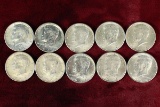 10 1964 Kennedy 90% Silver Half Dollars
