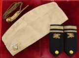 U.S. Navy Officer Flat Hat, Epaulettes & Boatswain Whistle