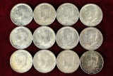 12 1964 Kennedy 90% Silver Half Dollars