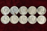 10 1964 Kennedy 90% Silver Half Dollars