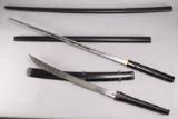 2 Asian Style Swords & Practice Sword