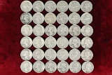 36 Washington Silver Quarters; various dates/mints