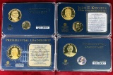 4 American Mint Presidential Gold Plated Coin Sets