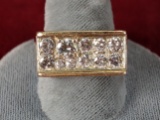 Men's 14k Gold & Diamond Ring, Sz. 12.5, 16.3 Grams