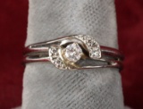 18k Gold & Diamond Ring, Sz. 6.5, 3.4 Grams