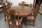 Vintage Hardwood Table w/ 6 Caned Back Chairs