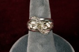 14k White Gold Wedding Set, .70pt Diamond, Sz. 7, 7 Grams