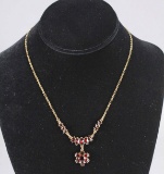 8k Gold Bohemia Garnet Necklace,