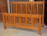 Mission Style Oak Bed - Queen Size