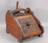 Antique Carved German Coal Scuttle