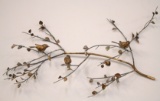 Birds in Tree Sculpture - Hammered Bronze