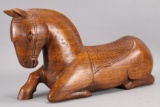 Asian Style Carved Wooden Horse