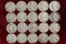 20 Washington Silver Quarters; various dates/mints