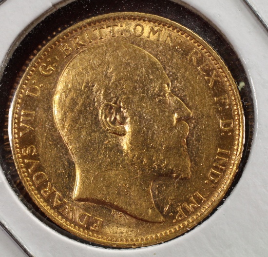 1903 Gold Great Britain Half Sovereign, Edward VII Coin