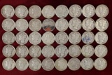 40 Mercury Silver Dimes; various dates/mints