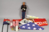 U.S. Marine Action Figure and Misc. Military Flags