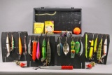 Tackle Box w/ Salt Water Lures, Gaff & More