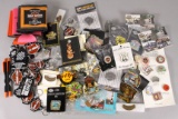 Large Assortment of H-D Items, Pin Backs & Riding Items