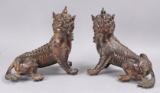 Chinese Qing Gilt Bronze Figures of Qilin