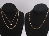 14k Gold Necklaces, 15.2 Grams Total Weight