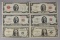 2-$1 Blue Seal Silver Certificates (1935-D,1935-F Star Note) & 4-$2 Red Seal Notes;