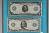 Series of 1914 $5 New York Federal Note, Large Size & $50 1914 Ohio Federal