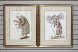 Pair of Framed Peasant  Prints