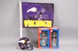 Minnesota Vikings Bobble Heads, Mini Helmet & Car Flag