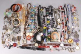 Assorted Costume Jewelry: Necklaces, Bracelets, Earrings, Quartz Watches, Hair Pins