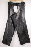 Leather Motorcycle Chaps, XL