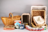 Assorted Baskets, Tins & Old Spices