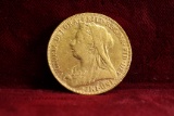 1901 Gold Sovereign Victoria, Old Head w/ Veil