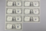 4-1957-B $1 Blue Seal Silver Certificates & 3-1957-B Blue Seal Silver Certificates