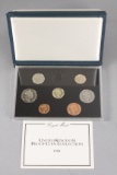 1988 Royal Mint Elizabeth R 7 Proof Coin Set in Display Case