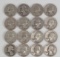 16 Washington Silver Quarters, various dates/mints