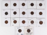 17 Indian Head Pennies various dates
