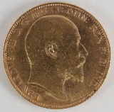 1907 Gold Great Britain Half Sovereign, King Edward VII Coin