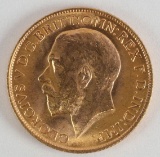 1915 Gold Great Britain Half Sovereign, George V Coin