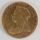 Great Britain 1901 Victoria Gold Sovereign, Veiled