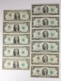 7 - 1976 $2 Federal Reserve Notes + 5 - 1963 $1 Federal Reserve Notes