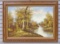 Beautiful River Landscape Canvas Painting, by Chardin