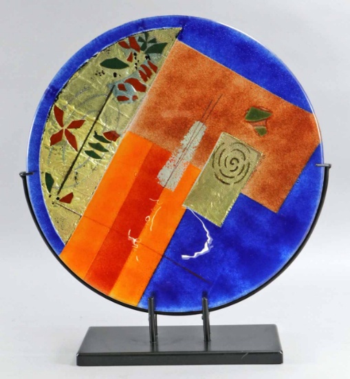 Art Glass Plate on Stand