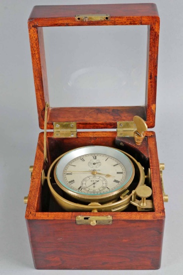 Glashutte GUB German Ship's Chronometer Clock, Ca. 1950