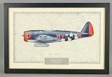 56th Fighter Group Fighter Pilot Autographed Framed Print