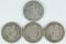 1869-S Seated Liberty Half, 3 Barber Halves 1909/1910-S/1915-S